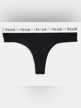 NWT! FCUK Women’s French Connection 7 pack cotton fcuk ladies thongs in black